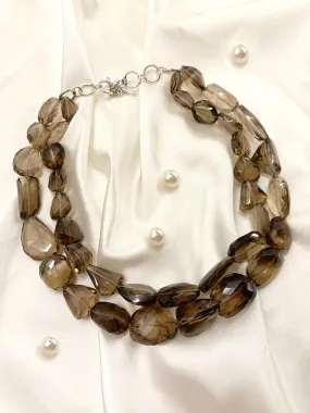 Nayantara Double Layered Charcoal Quartz Necklace