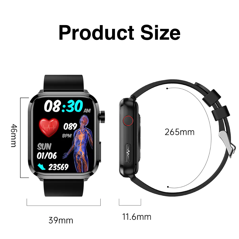 New 2024 Smart Watch for Health With Fitness Tracker Blood Pressure, Blood Glucose, Blood Lipids, Uric Acid Test