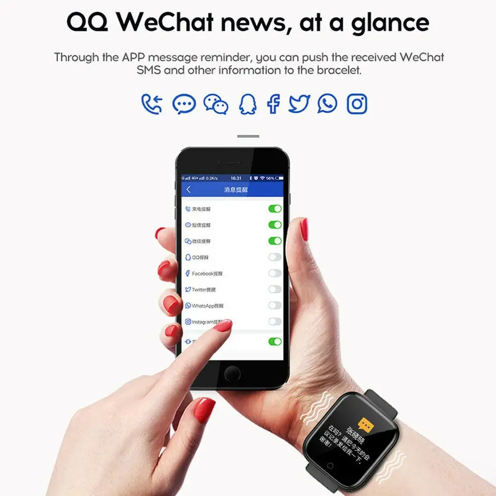 New Arrival Y68 D20s Fitpro App Waterproof Sport Fitness Tracker Smart Watch