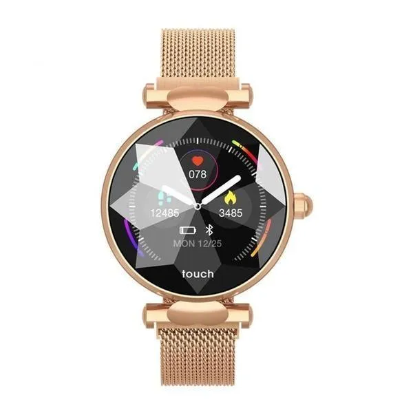 New Luxury Lady's Bluetooth Smart Watch Bracelet Waterproof Fitness Heart Rate Blood Pressure Tracker For iPhone Androids