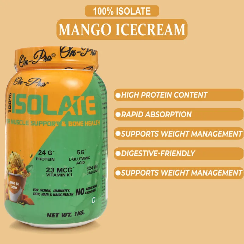 ONPRO 100% ISOLATE PROTEIN POWDER (MANGO ICE CREAM FLAVOUR)