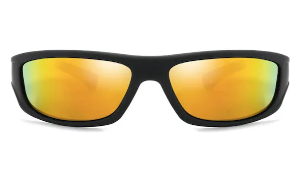 Orange Mirrored Sports Sunglasses for Men - Stylish  Functional Eyewear