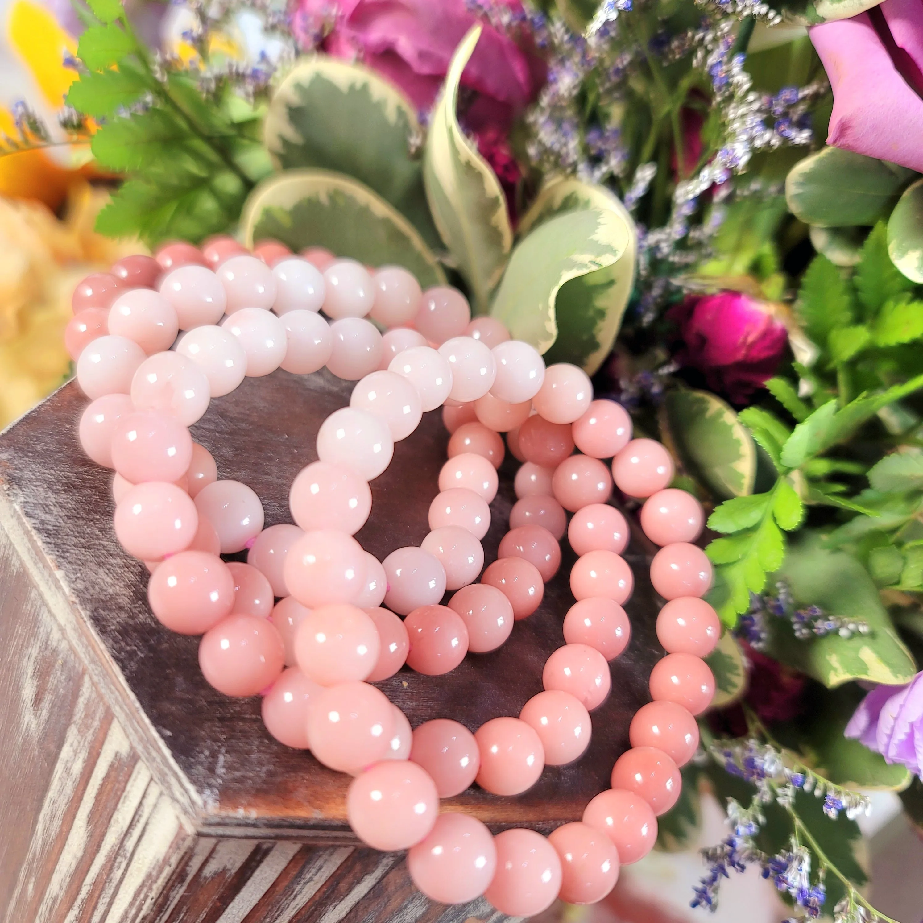 Pink Jade Waterfall Bracelet for Acceptance and Serenity