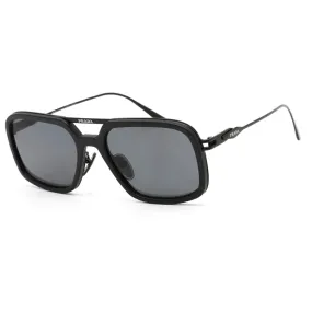 Prada Men's Sunglasses - Matte Black Pilot Frame Dark Grey Lens | 0PR 57ZS 1BO5Z1
