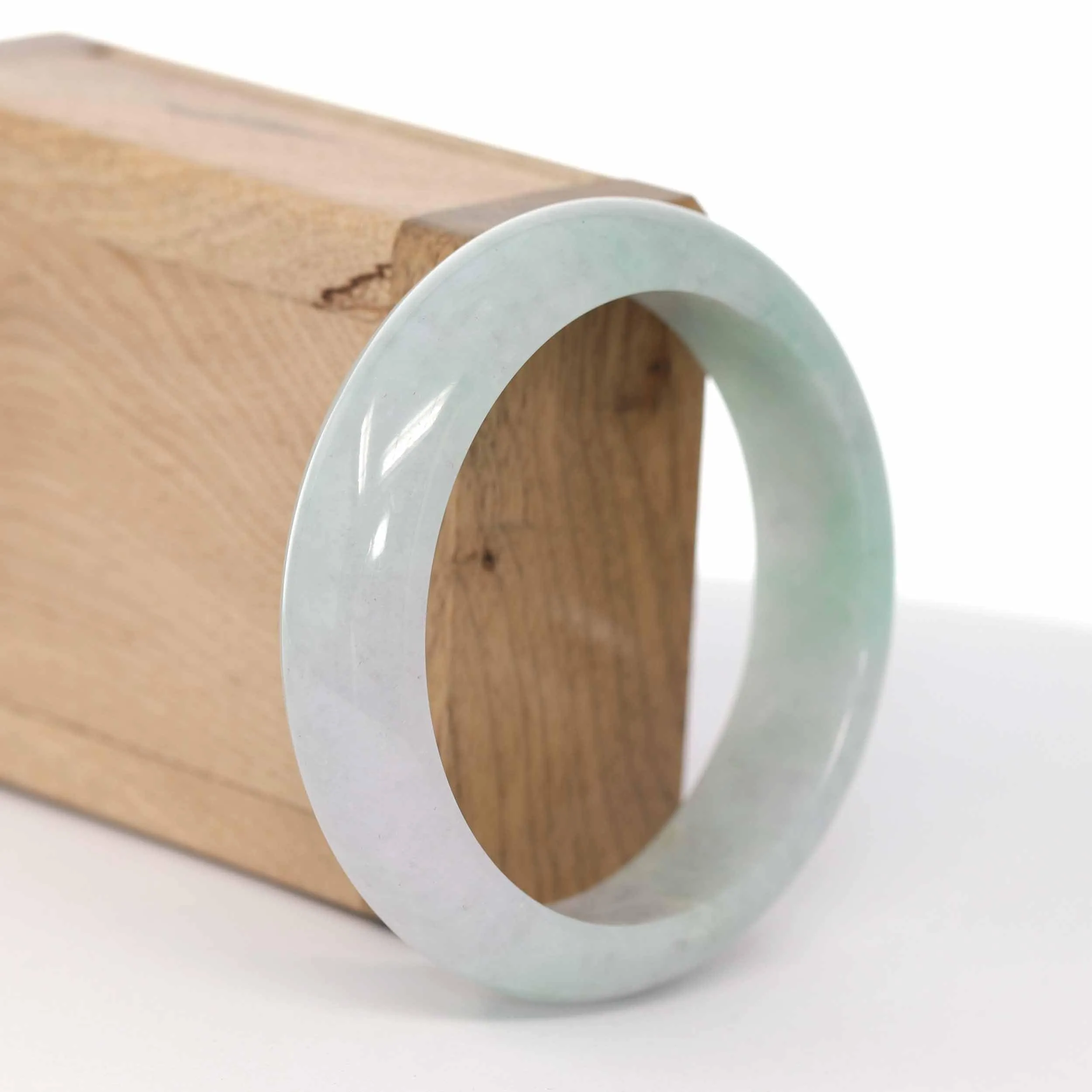 RealJade® Co. "Classic Bangle" Green Natural Burmese Jadeite Jade Bangle (57.62mm ) #599