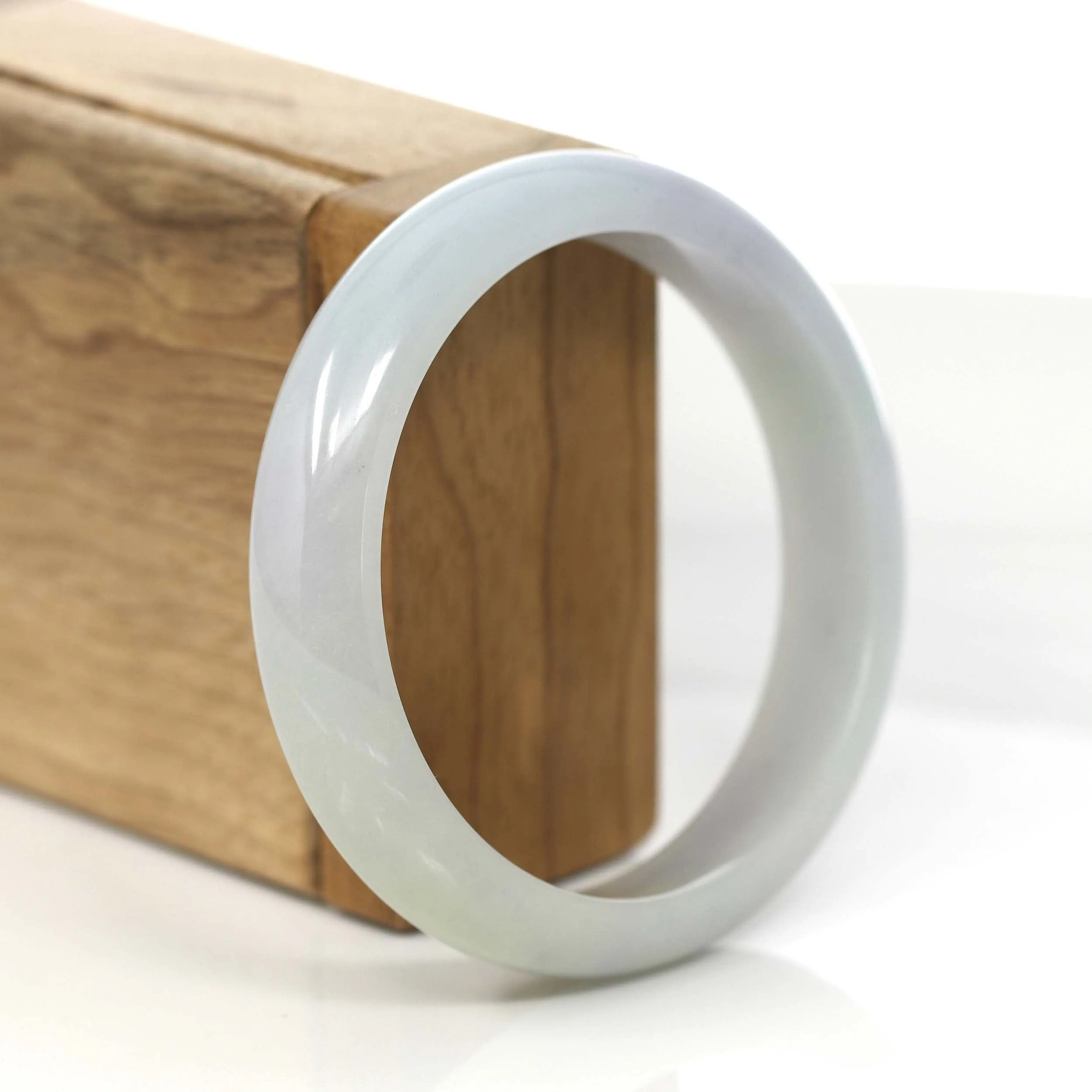 RealJade® Co. "Classic Bangle" Lavender Natural Burmese Jadeite Jade Bangle (58.64mm) #781