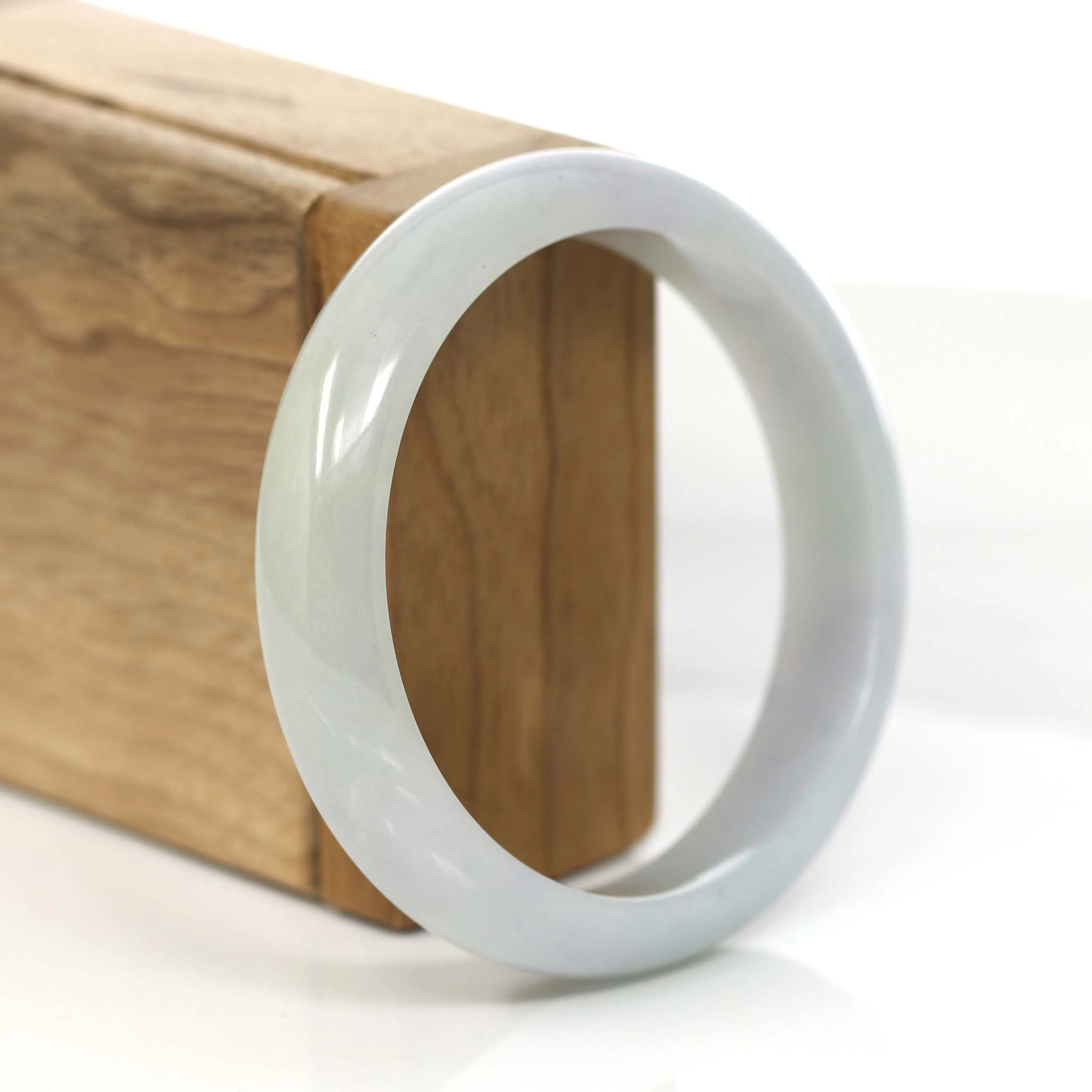 RealJade® Co. "Classic Bangle" Lavender Natural Burmese Jadeite Jade Bangle (58.64mm) #781