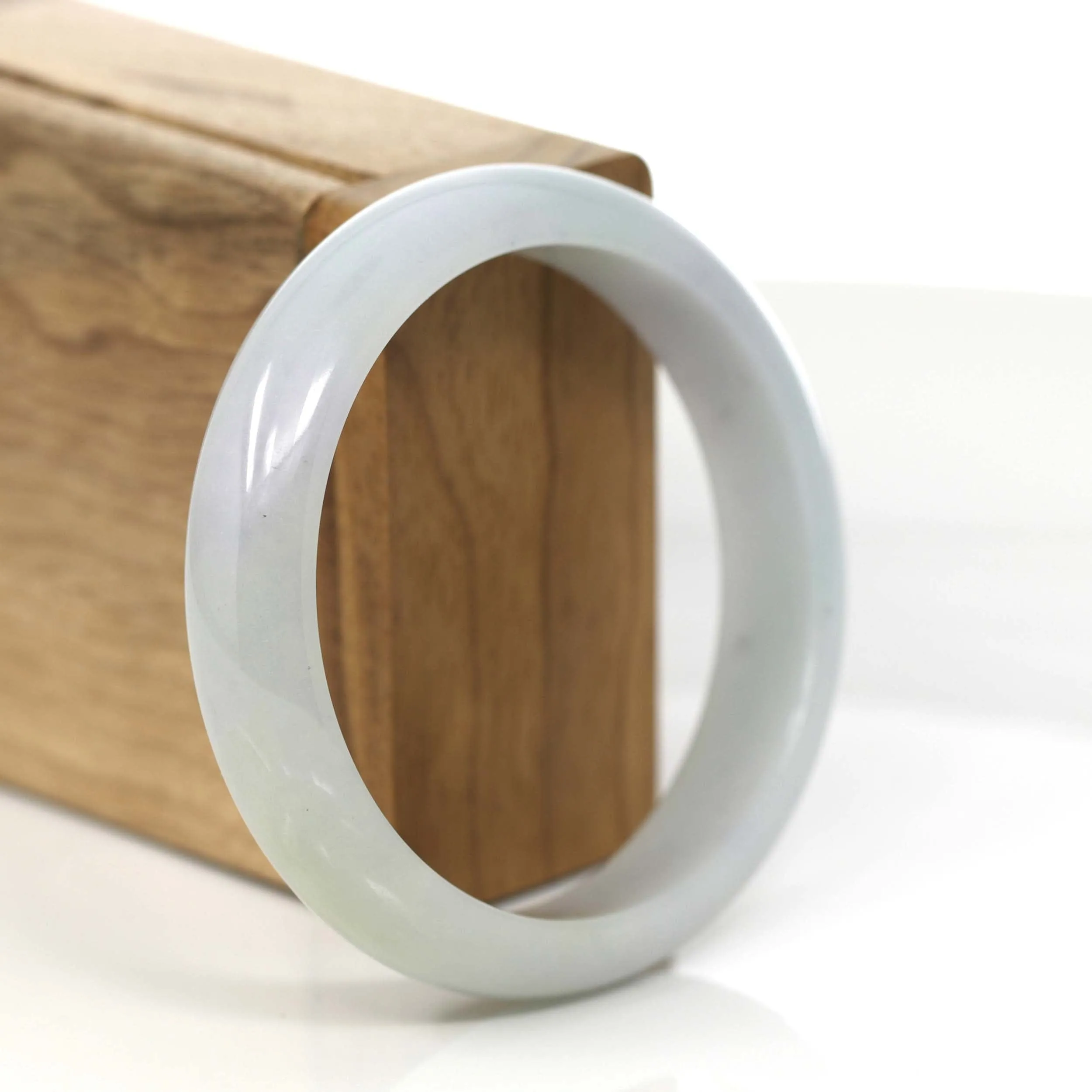 RealJade® Co. "Classic Bangle" Lavender Natural Burmese Jadeite Jade Bangle (58.64mm) #781