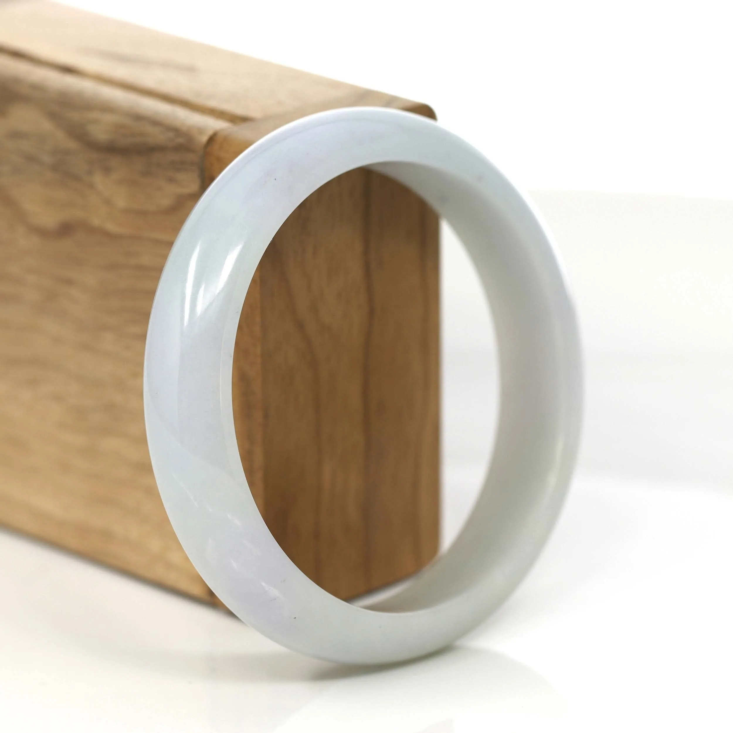 RealJade® Co. "Classic Bangle" Lavender Natural Burmese Jadeite Jade Bangle (58.64mm) #781