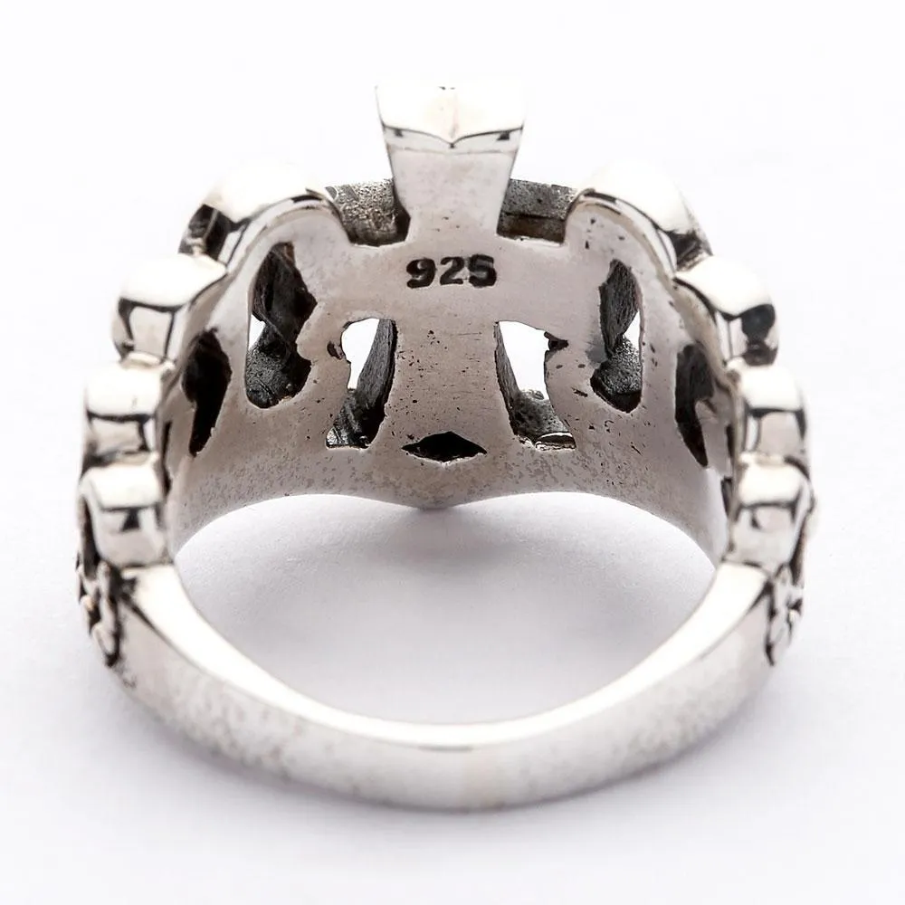 Red Garnet Cross Ring