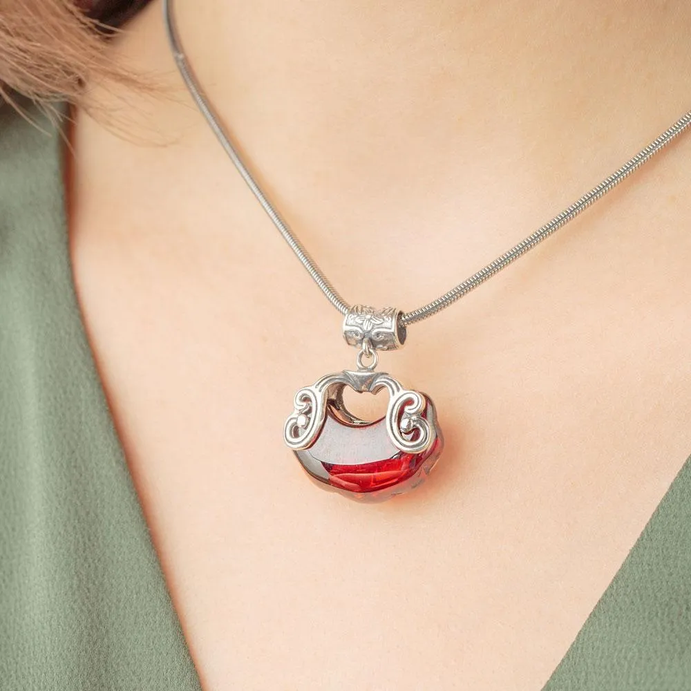Red Heart Garnet Necklace