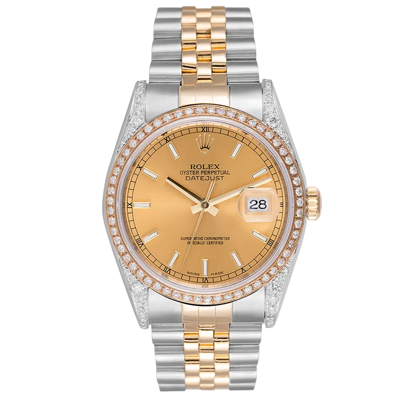 Rolex Datejust 36 Bi-Metal Jubilee Diamond Set Custom Watch 116203