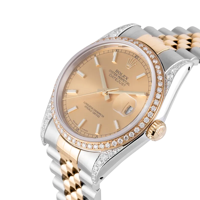 Rolex Datejust 36 Bi-Metal Jubilee Diamond Set Custom Watch 116203