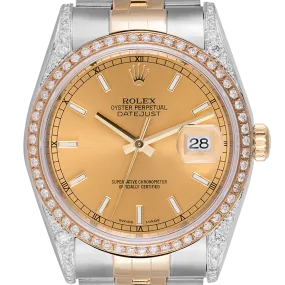 Rolex Datejust 36 Bi-Metal Jubilee Diamond Set Custom Watch 116203
