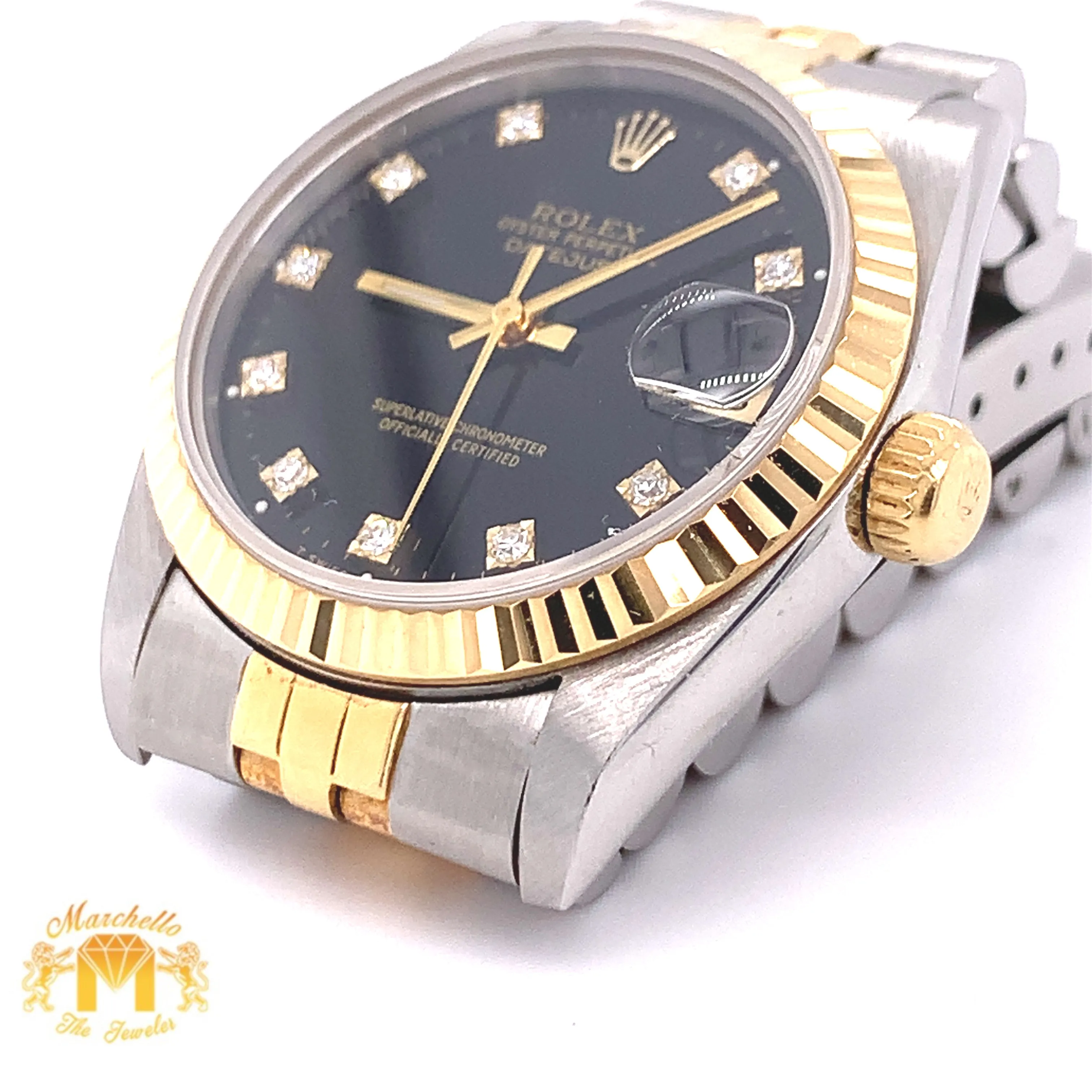 Rolex Datejust Watch with Two-tone Jubilee Bracelet (31 mm, factory diamond dial)