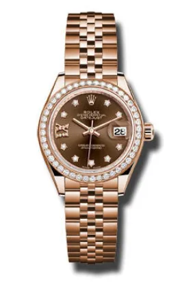 Rolex Lady Datejust Chocolate Diamond Dial 18K Everose Gold Automatic Watch 279135CHDJ