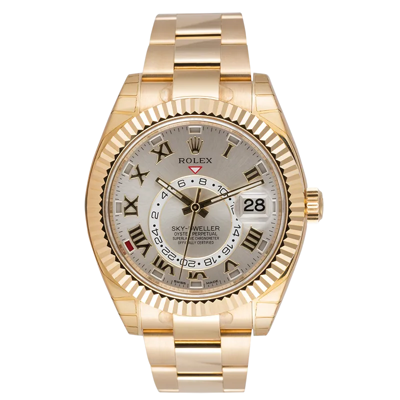 Rolex Sky-Dweller Yellow Gold Silver/Roman 326938