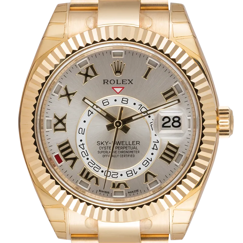 Rolex Sky-Dweller Yellow Gold Silver/Roman 326938