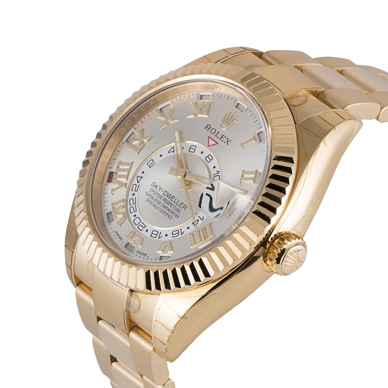 Rolex Sky-Dweller Yellow Gold Silver/Roman 326938