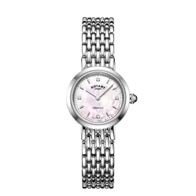 Rotary 23mm Stainless Steel Mother-of-Pearl Diamond Quartz Watch
