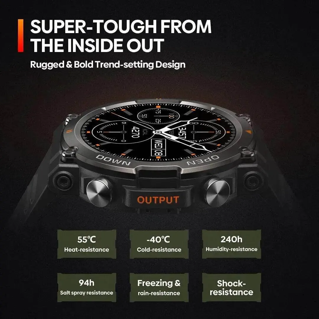 Rugged Fitness Sports Smartwatch for Men