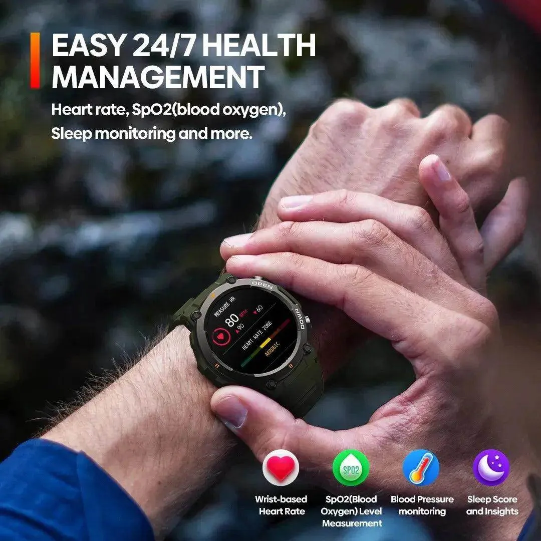 Rugged Fitness Sports Smartwatch for Men