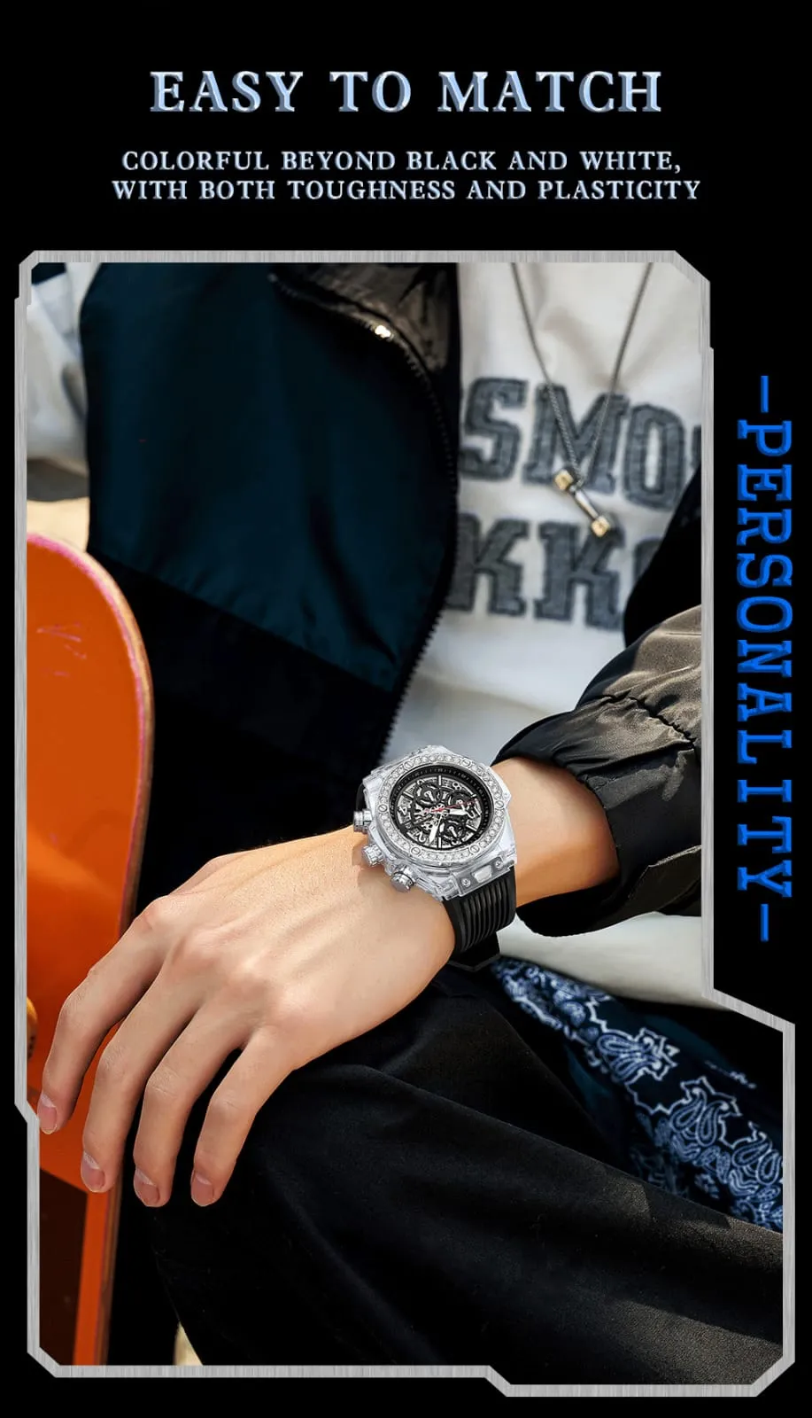 SANDA Top Brand Men Quartz Watches Water Diamond Business Watch W374928