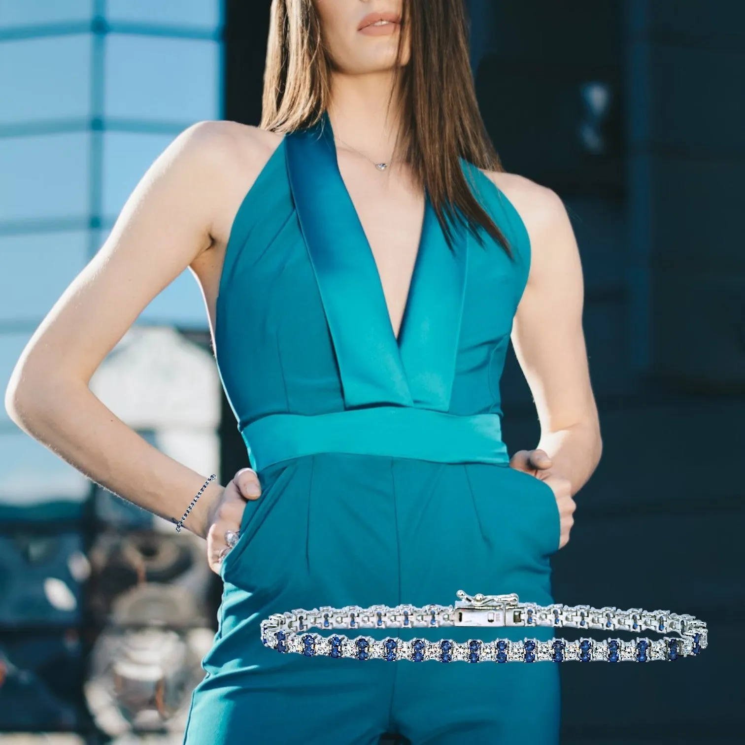 Sapphire Blue Tennis Bracelet