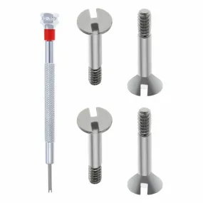 SET OF 4 "H" SCREW FOR HUBLOT 6.5MM FIX RUBBER LEATHER STRAP BAND   SCREWDRIVER