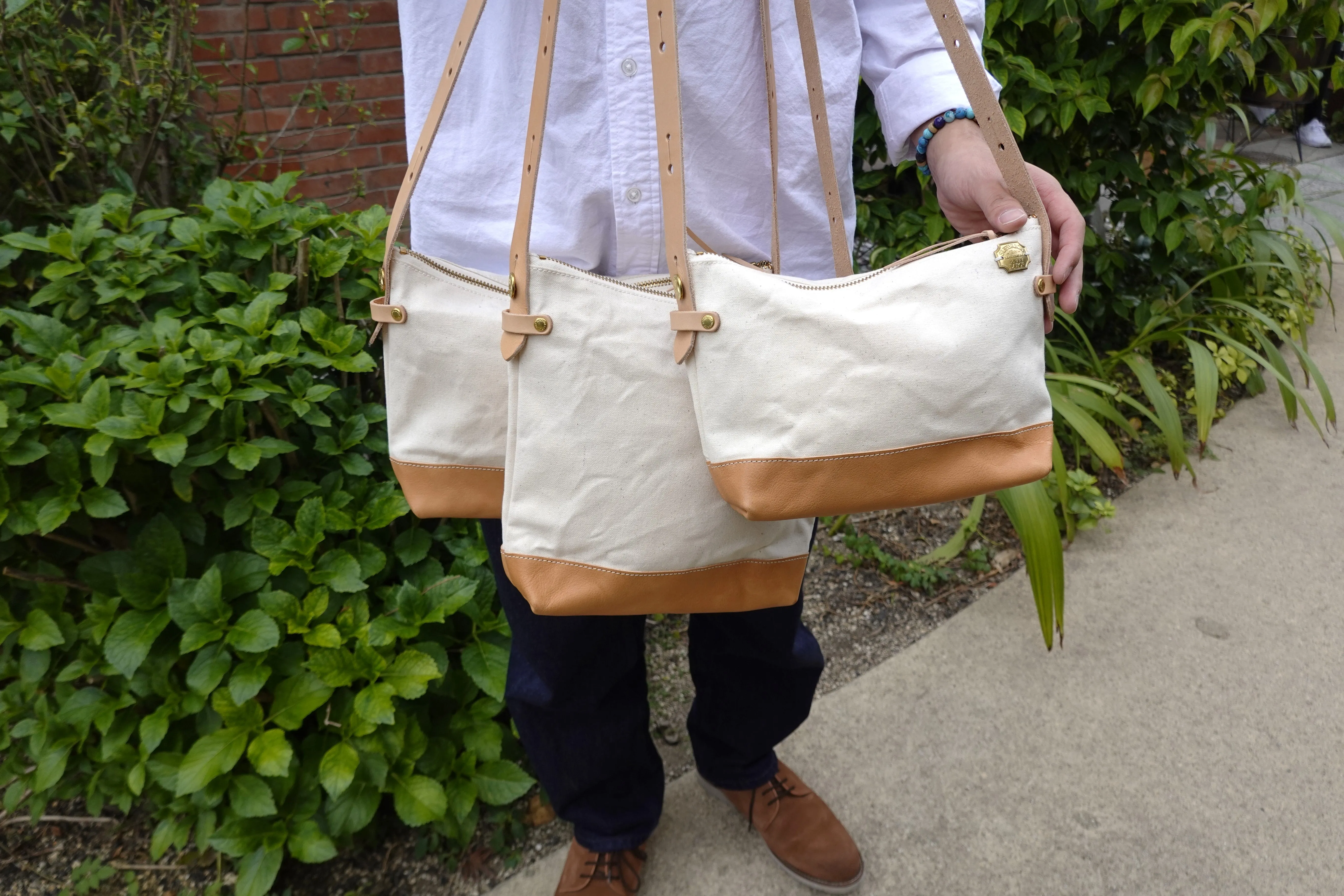 SL0038 leather bottom shoulder bag L