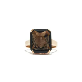 Smoky Quartz Intaglio Ring