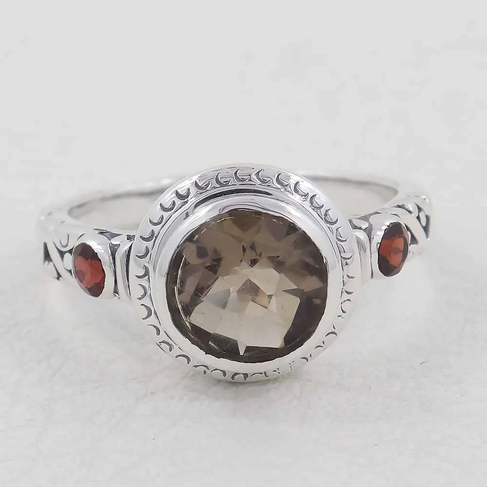 Smoky Quartz Sterling Silver Ring