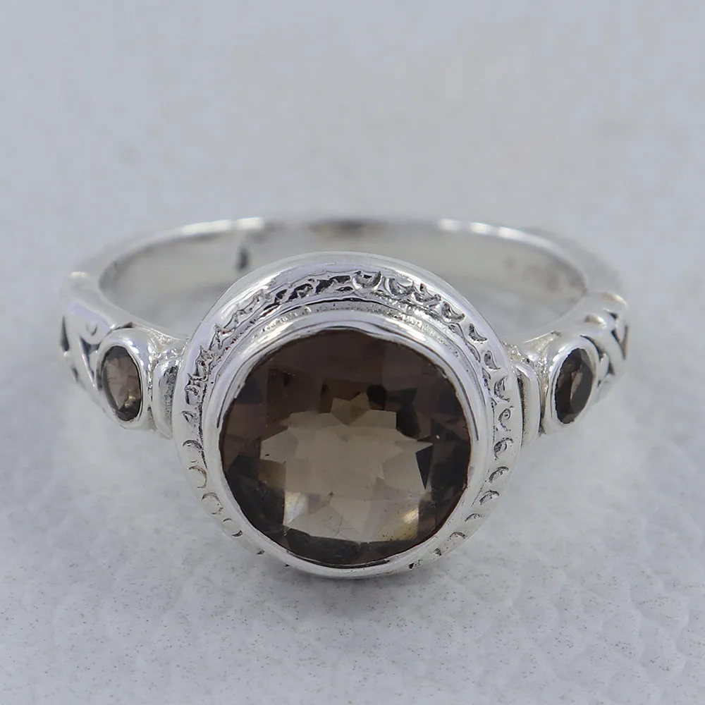 Smoky Quartz Sterling Silver Ring