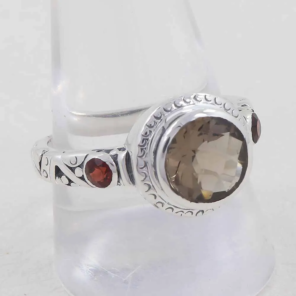 Smoky Quartz Sterling Silver Ring