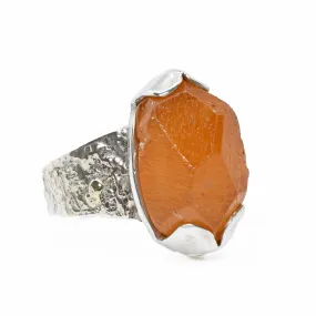 Spessartine Garnet 12.55ct Gem Crystal Handcrafted Sterling Silver Ring