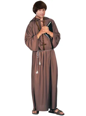 Spiritual Mens Plus Size Brown Monk Costume Robe