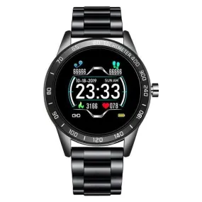 Stainless Steel Mens Heart Rate Blood Pressure Smartwatch