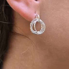 Sterling Silver Quad Circle Earrings Medium