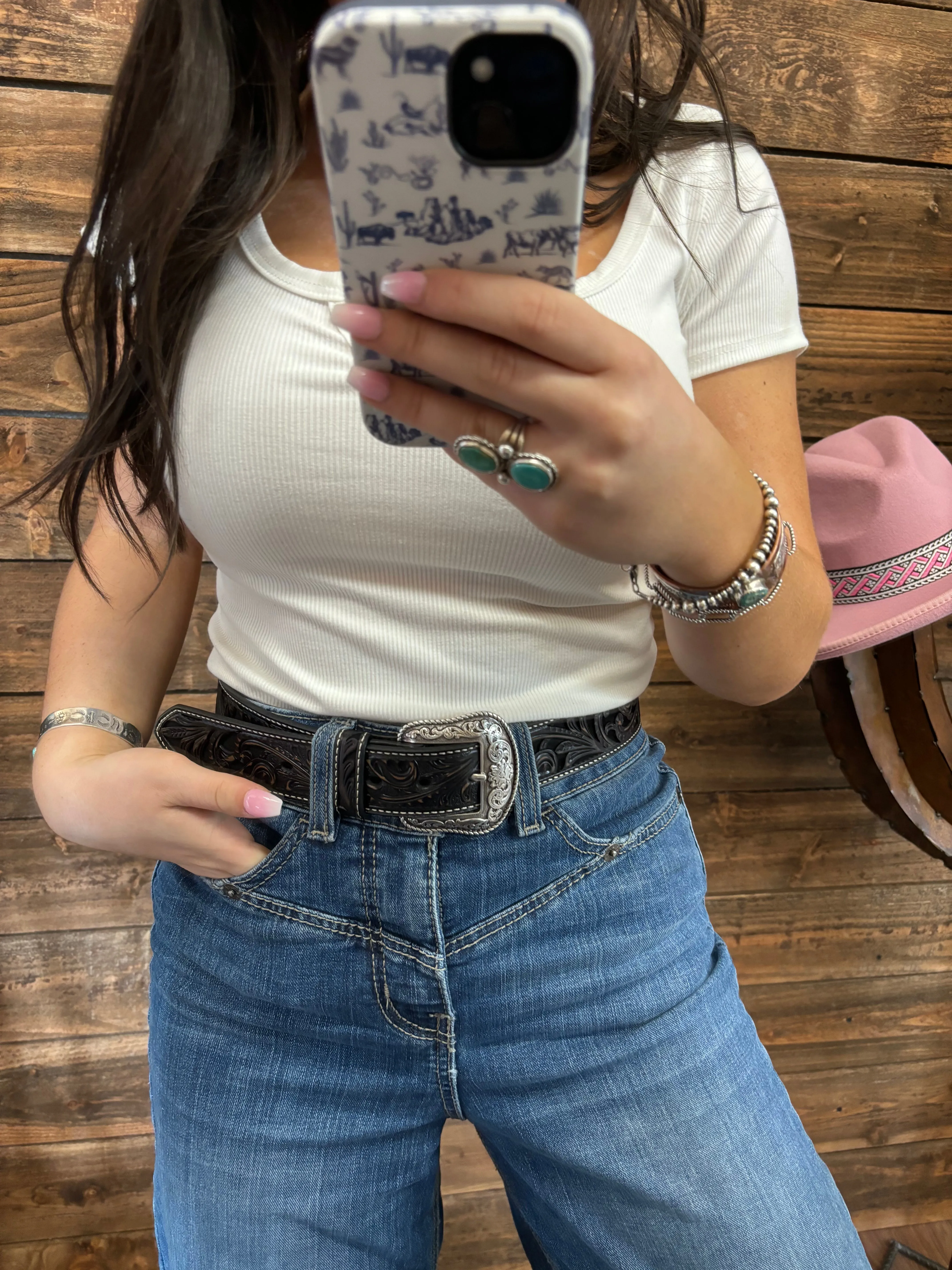 The Ariat Amarillo Tooled Belt