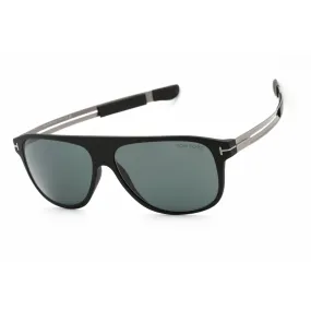Tom Ford Men's Sunglasses - Matte Black Rectangular Shape Frame Blue Lens | FT0880 02V