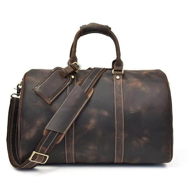 Travel Carryon Luggage Bags Genuine Leather Duffel Bag