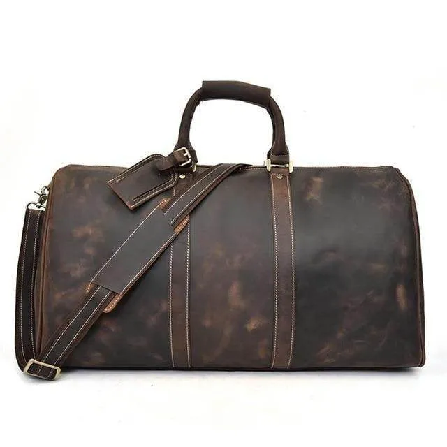 Travel Carryon Luggage Bags Genuine Leather Duffel Bag