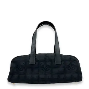 Travel Line Boston Black Top Handle Bag in Canvas, Gold hardware
