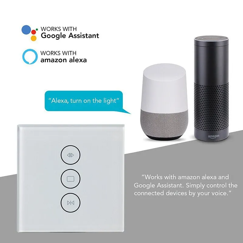 Tuya Smart Life WiFi Curtain Switch for Electric Motorized Curtain Blind Roller Shutter, Google Home, Amazon Alexa Voice Control