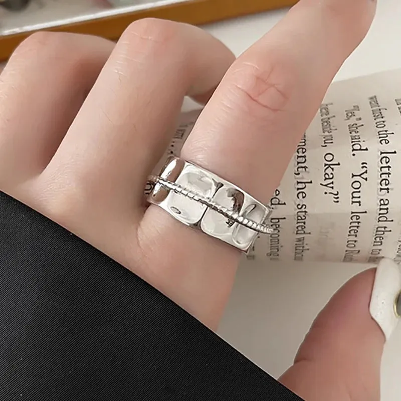 VAIGE Irregular Heart Ring in Sterling Silver with Sparkling Pink Zircon