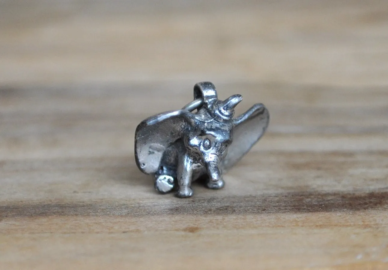 Vintage Disney Dumbo Charm! Sterling Silver, Stamped "Walt Disney Prods" & "Sterling" - Collectible Vintage Disney Charm, Disney Jewelry