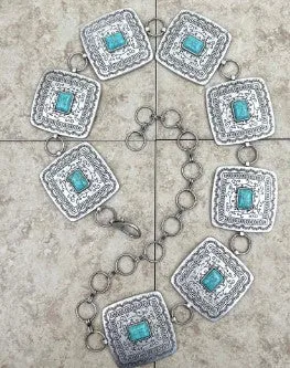 Vintage Metal Belt w/ Stones