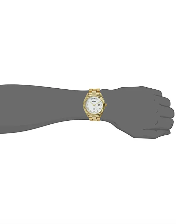 White Face Gold Color Presidential Day Datejust Watch Quartz Roman Numeral Big Face Fluted Bezel Luxury