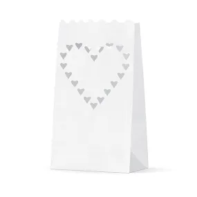 White Heart Paper Lanterns (10 pack)