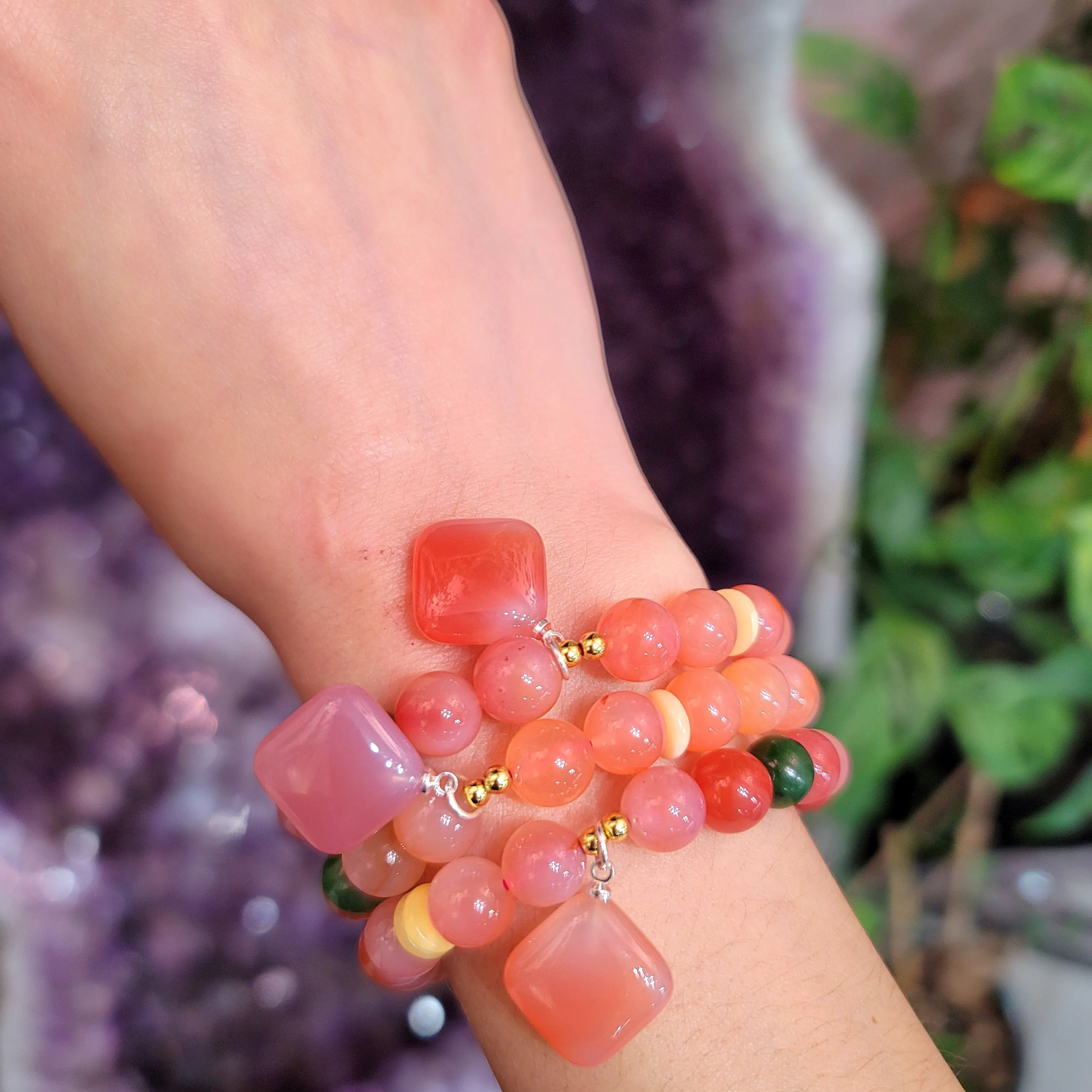 Yanyuan Agate & Jade Bracelet for Achieving Goals, Confidence and Health